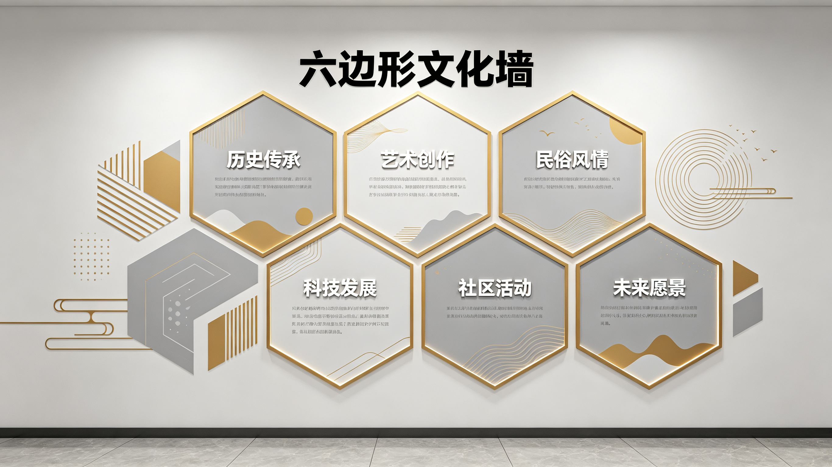 新化企业文化墙 | 六边形信息美学